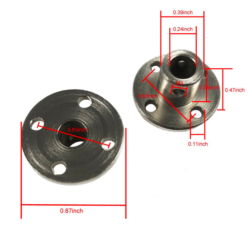 BRINGSMART 2pcs 6mm Flange Coupling Connector with Wrench Rigid Axis Model Coupler High Hardness Shaft Fitting for DIY Parts JGY370 JGB37-520X… 1
