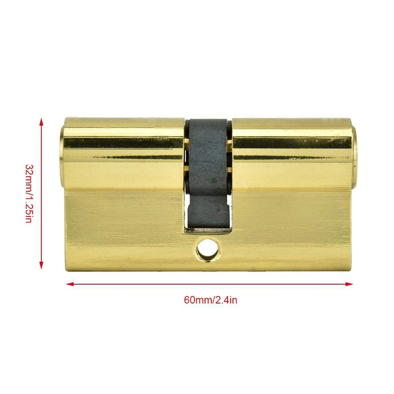Sonew 60mm Copper Dual Open Lock Cylinder Anti-Theft Door Lock Cylinder with Keys Strong and wear not Easy to
