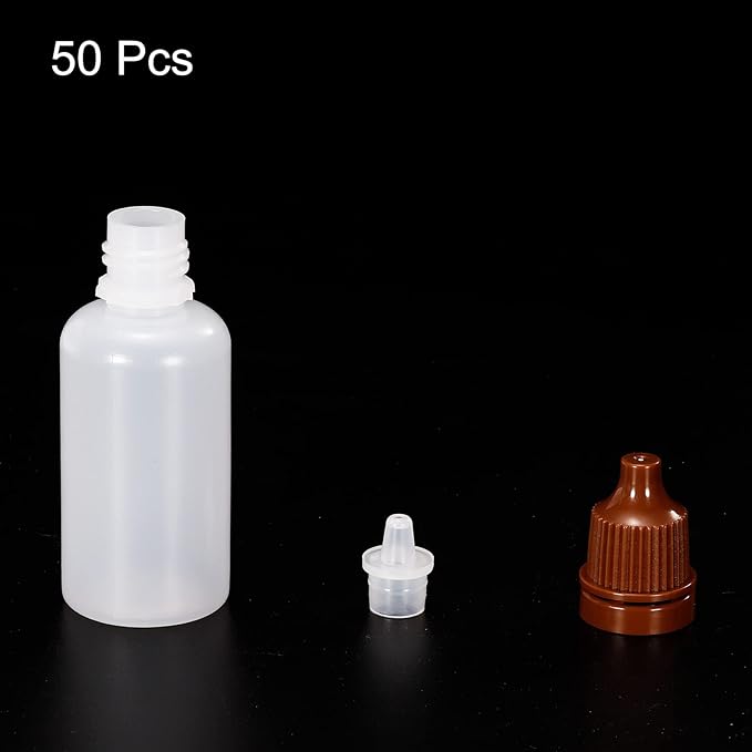 PATIKIL 50pcs 20ml Liquid Dropper Bottles PE Squeezable Drop Dropper Container with PP Cap for Home Travel Coffee - NewNest Australia