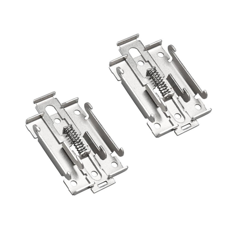 ZYAMY 2PCS Rail Mounting Bracket Metal 35mm DIN Electrical Rail Fixing Clip Adaptor 2.54x1.73 inch For Single Phase Solid State Relay Rail Mounting