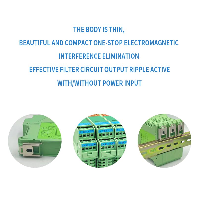 Signal Isolator DC 24V,PLC Detect Signal Conditioner,Module Analog Output(1 in 2 Out 4-20mA Turn 4-20mA) 1 input and 2 outputs