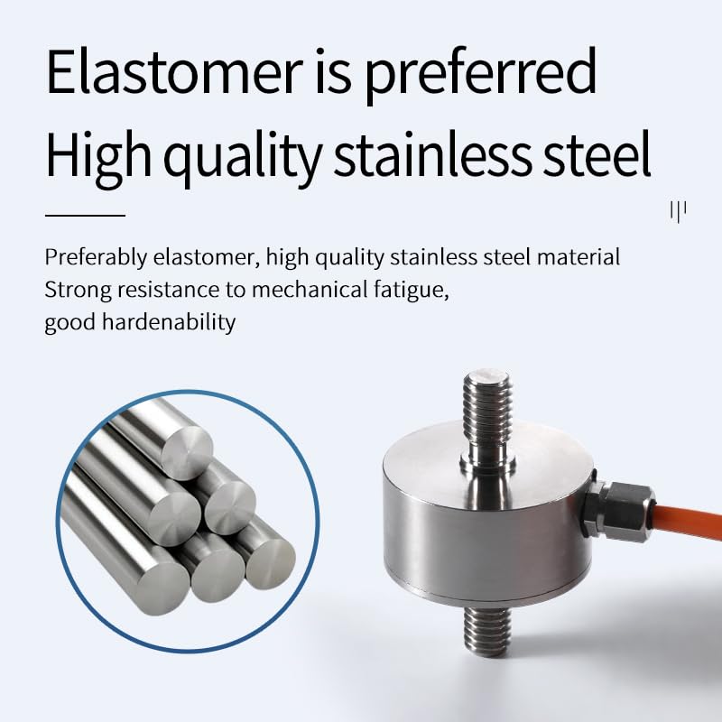 Load Cell Force Sensor, 0.1% High Precision Stainless Steel Tension Compression Sensor for Industrial Weighing & Force Measurement with 3m Cable (0-20KG) 20KG