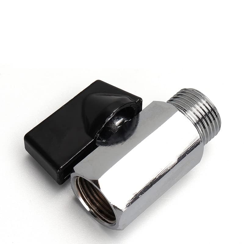 Shower Head Shut Off Valve Brass with Chrome Plating 1/2" NPT Male to Female Thread Water Flow Control Valve 1/2 Inch