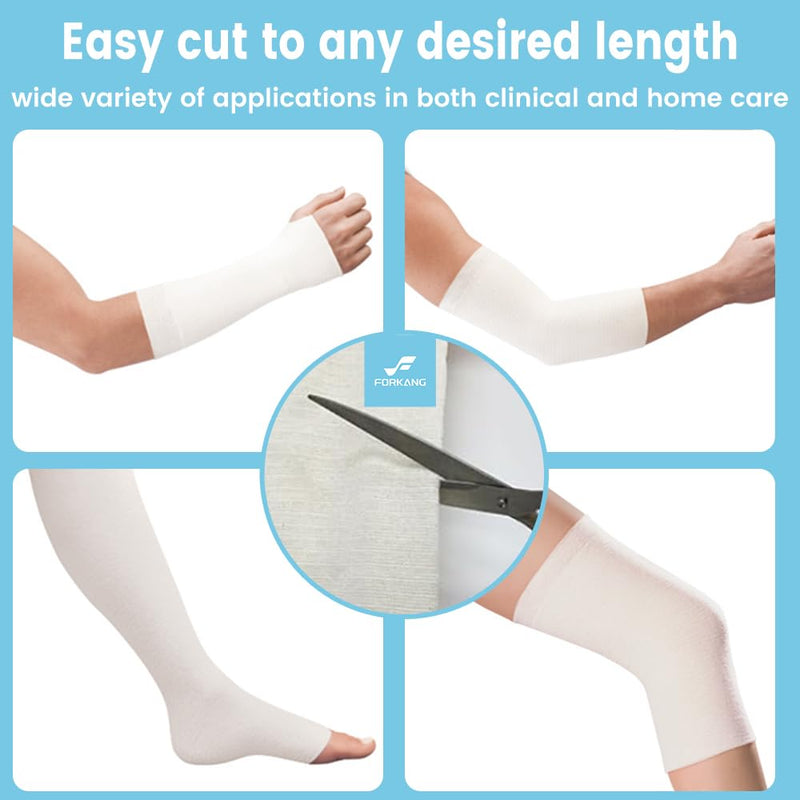 Tubular Bandages Cotton Elastic Support Bandage Size E Washable Compression Bandage Compression Wrap Roll Stockinette Tubing for Legs4''X11 Yards 4''X11 yard