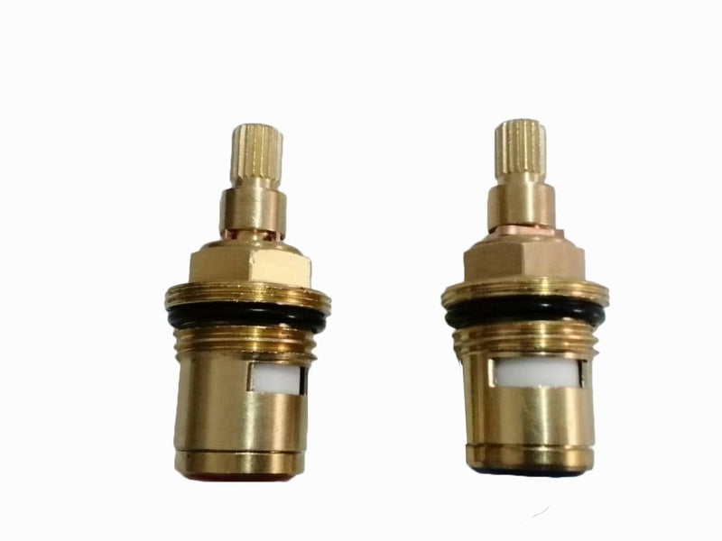 Ceramic Stem Cartridge Brass Ceramic Disc Cartridge G1/2" Faucet Valve Replacement for Bathroom Kitchen (2 Packs, Cold & Hot)