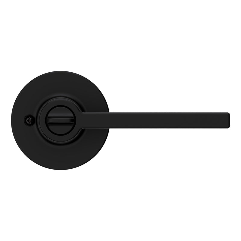 Kwikset Casey Interior Privacy Round Door Handle with Lock, Door Lever for Bathroom and Bedroom, Satin Nickel Reversible Keyless Turn Lock, with Microban Protection 1 Pack