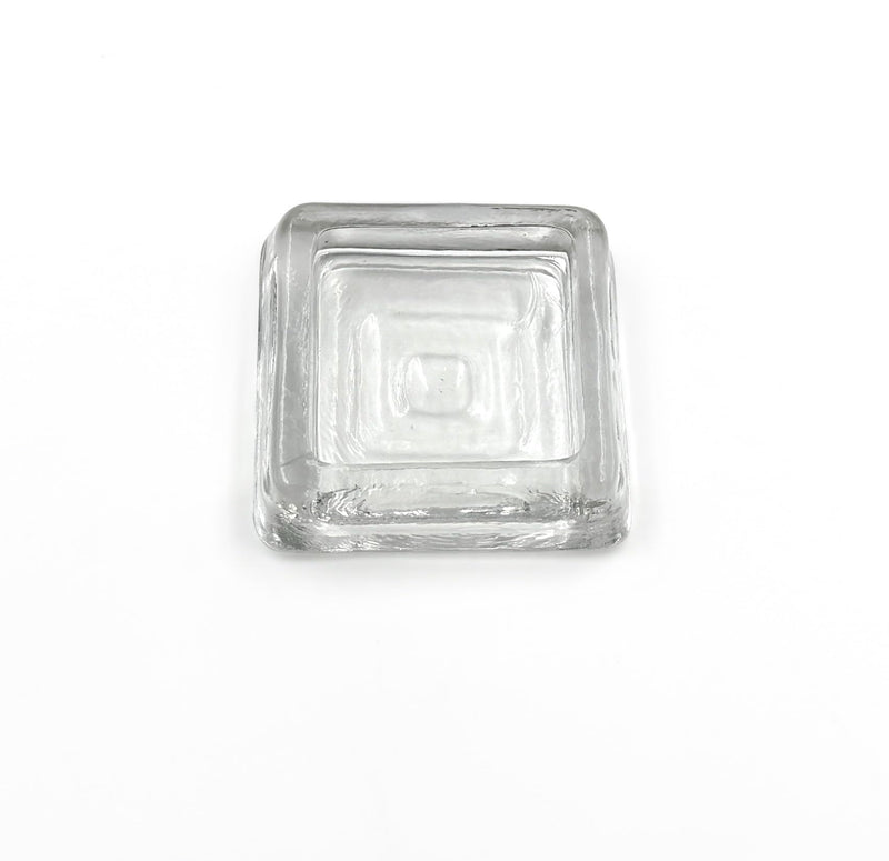 Set of 4 Clear Glass Furniture Coasters – 2 1/2 x 2 1/2” Square Handcrafted Caster Cups for Chairs, Tables, Sofas – Durable Floor Protectors for Hardwood, Tile, Carpet, Slate - Furniture Cups by A29 2 1/2" (Set of 4)