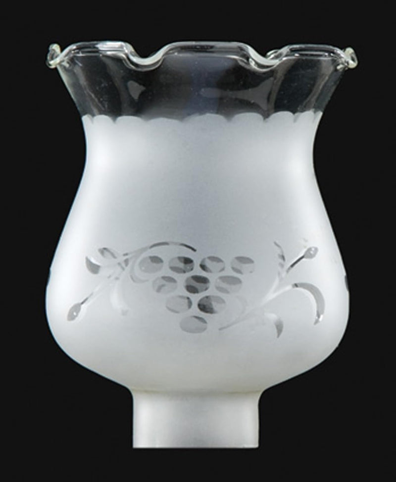 B&P Lamp 1 5/8 Inch Fitter Colonial Style Frosted and Etched Design Glass Lamp Shade for Vintage and Antique Style Lamps