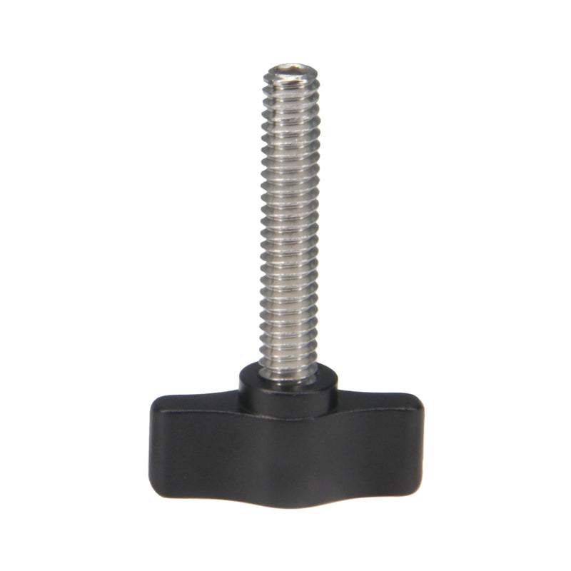 Zeberoxyz 4pcs 1/4"-20 x 1-1/4" Thumb Screws Stainless Steel with Black Aluminum Knob Standard/Coarse Thread Thumbscrew-Length: 1-1/4" (Size: 1-1/4") 1-1/4"