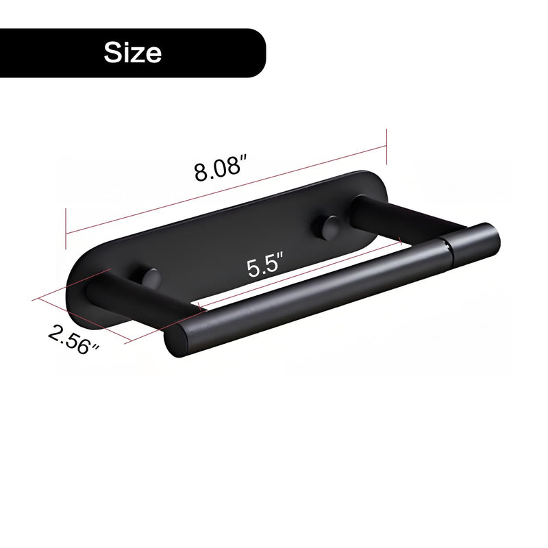 #304 Stainless Steel Toilet Paper Holder,Round Design,Matt Black Matt Black-one Piece One piece