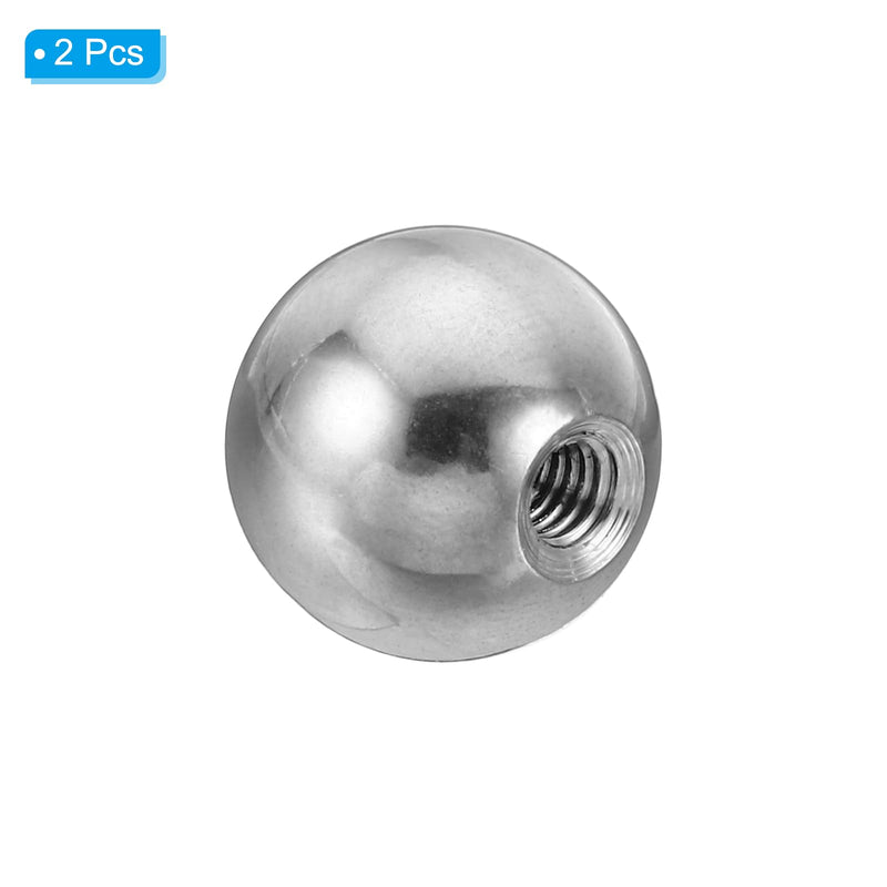 PATIKIL M4x15mm Ball Nuts Knob, 2 Pack Female Thread 304 Stainless Steel Round Blind Hole Screw Cap Cover for Lighting Machinery DIY Decoration, Silver