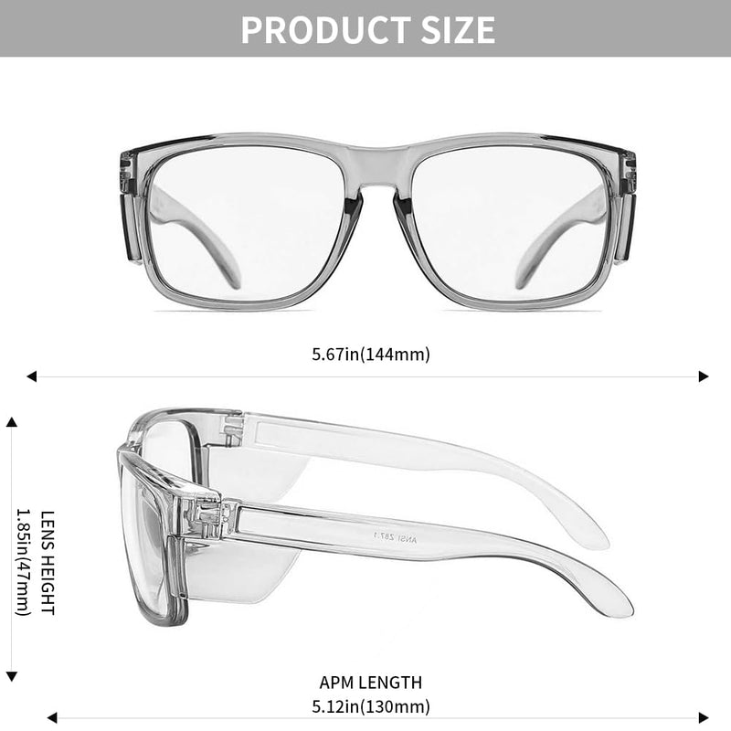 Z87Anti-Fog Photochromic Blue Light Blocking Safety GlassesUV400 Impact Resistant Protective Eyewear, for Men Women Gray