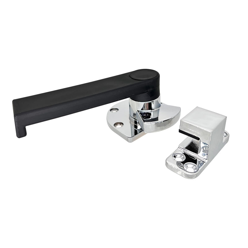 Industrial Oven Freezer Black Handle Lock Latch Assemble for Airtight Door Silver Tone (L)