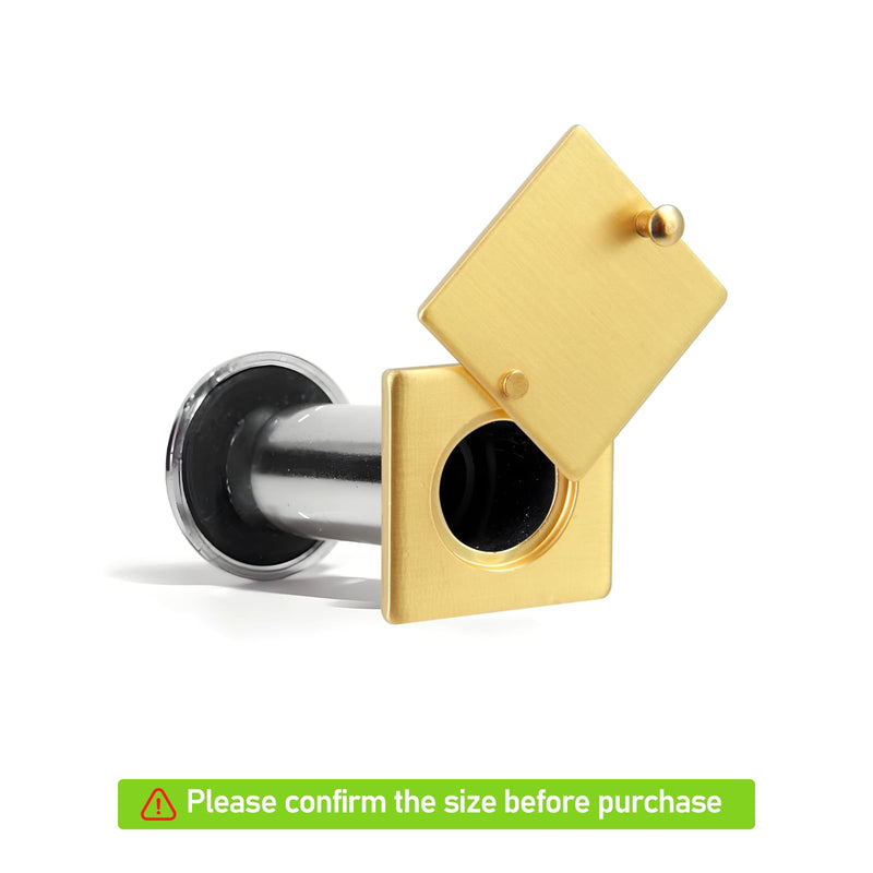 Peephole Security Cap Set, Home Door Viewer Cover with Self-Adhesive Install Kit for Enhanced Privacy (Brushed Gold) Brushed Gold
