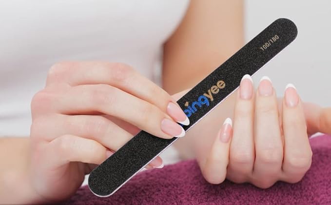 Set of 10 Nail Files, Double Sided Nail File, For Coarse and Fine Nails, Nail Care, File, Gel Nail File, Manicure Removal Tool, Unisex, Black (100/180 Grit) - NewNest Australia
