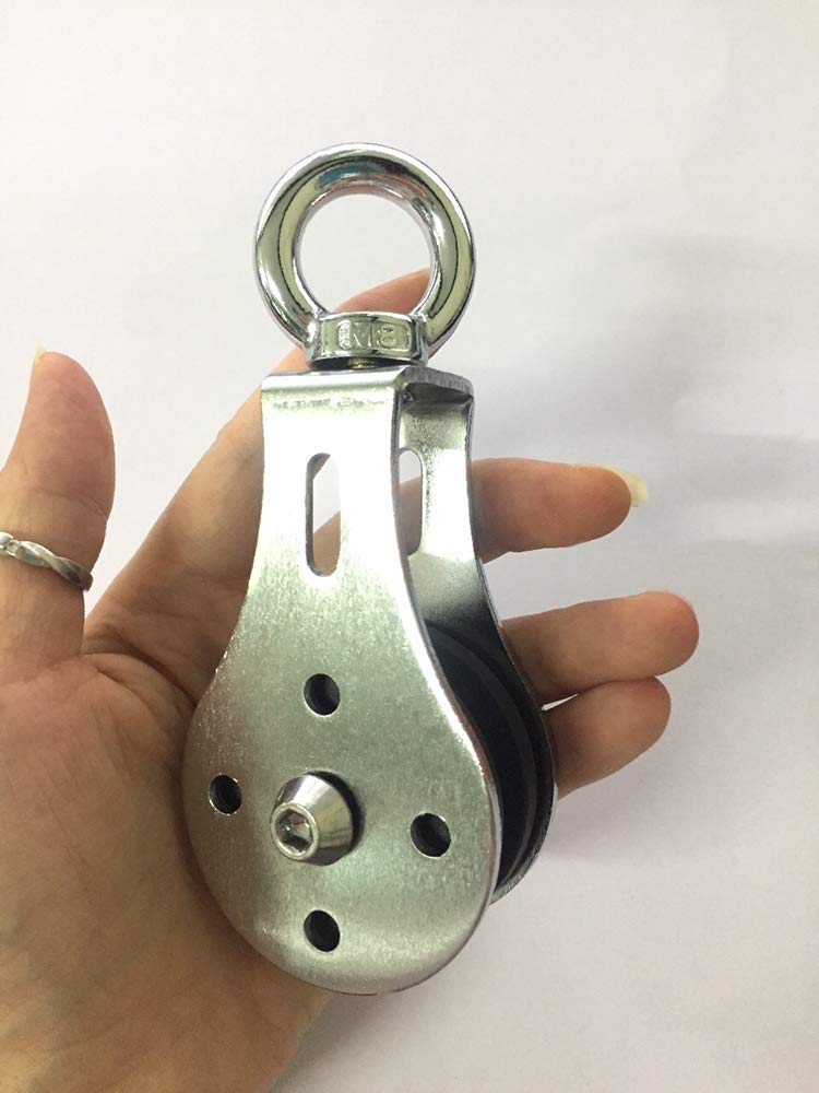 Lifting Pulley System for Gym, 360 Degree Rotation Quiet Pulley, Steel Cable Rope Lifting Pulley Block, Load Bearing 661lbs (1 Pcs)