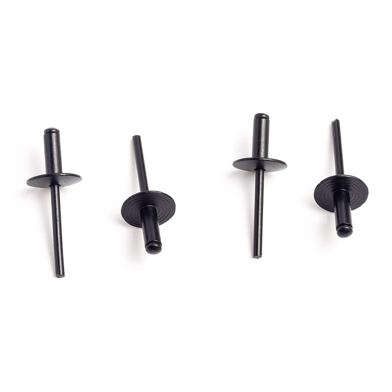 100pcs ALL Black Large Flange Blind Rivets, Aluminum, Flange Diameter 3/8" (10mm), Pop Rivets Assortment Kit Blind Rivet, 1/8" x 1/2", Grip Range (7-9mm) 1/8*1/2" - NewNest Australia