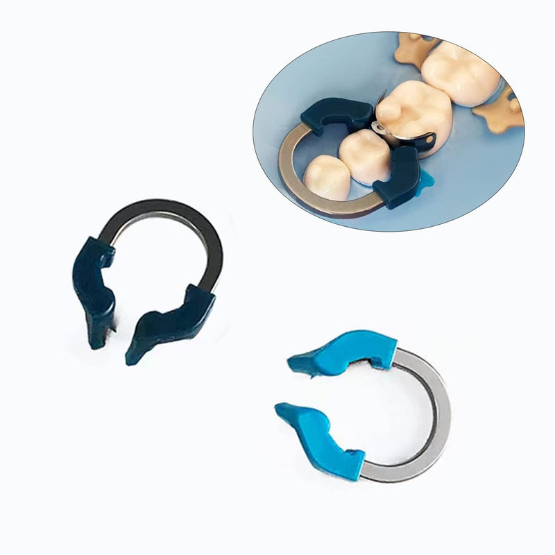 Dental Sectional Matrix Ring Clamp Spring Clip, Autoclavable Nickel Titanium Orthodontic Clamp Rings, Contoured Matrices System for Pre and Post Molars. (R6 QIANLV) R6 QIANLV