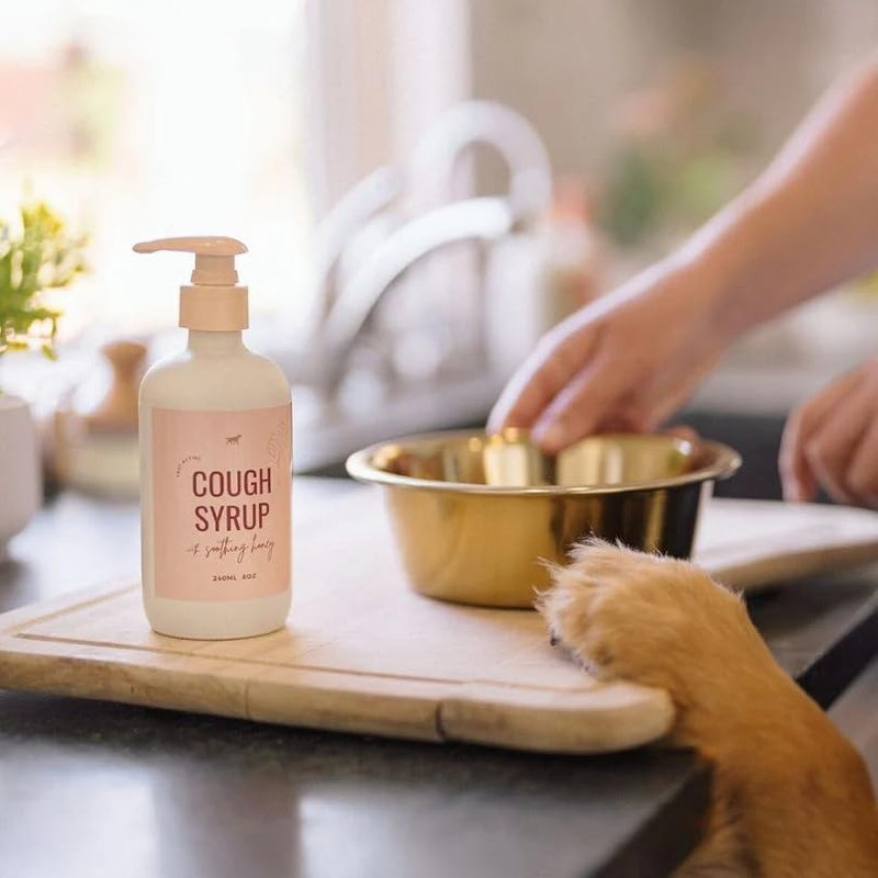 Lanana Creek Farms® Dog Cough Syrup with Honey, 240ml/7.7oz, Pump Dispenser | Cough, Throat Irritation, Respiratory Discomfort Relief | Easy to Administer | Vet Approved | Made in the USA 7.7 Ounce