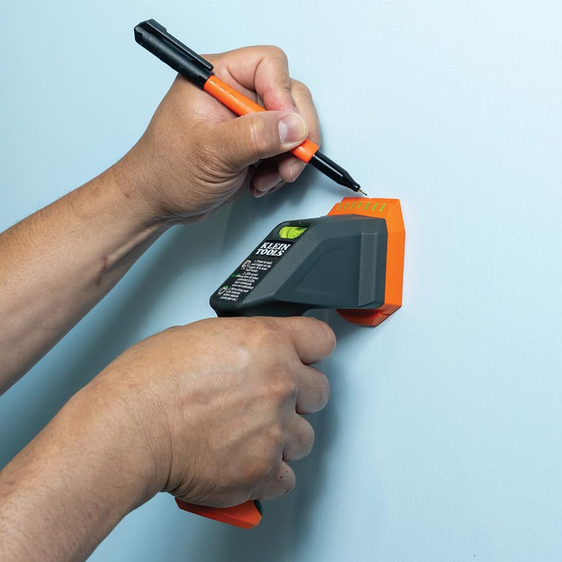 Klein Tools ESF100 Electronic Stud Finder and Wall Scanner with Bubble Level, for Wood and Metal Studs, Bright Green LEDs, Batteries Included