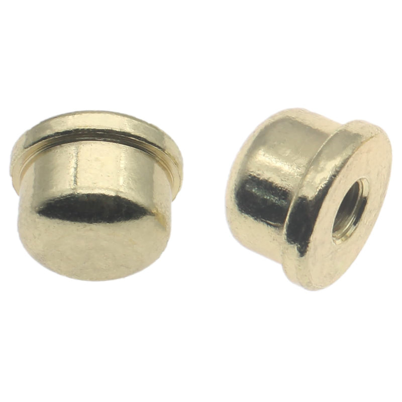2 Pcs Solid Lamp Finials Caps 1/4-27 Lamp Finial Knob Lamp Accessories Tapped of Tops for Lamp Shade Holder Harp (Gold) Gold