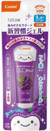 Combi Teteo Toothpaste Support, New Habit Gel, Grape Flavor - NewNest Australia