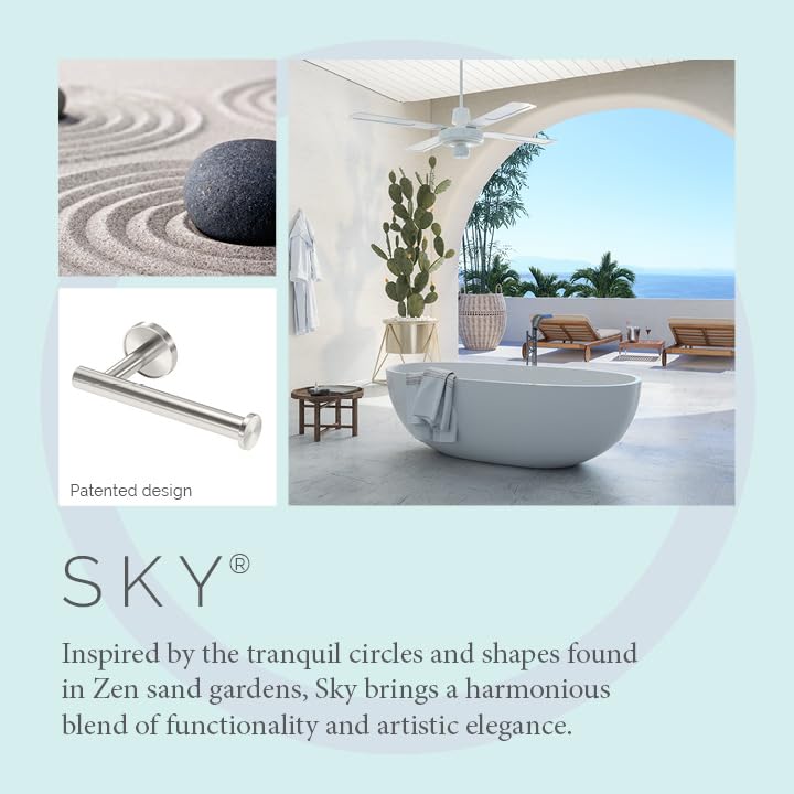 Gatco 5563 Sky Toilet Paper Holder, Satin Nickel Sky Satin Nickel