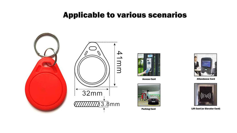 UID Writable Rewritable Clone IC Smart Keychain, 13.56 MHz Compatible with MIFARE Classic 1K, RFID Blank Tag for Access Control Key Tag Rewritable (100) 100
