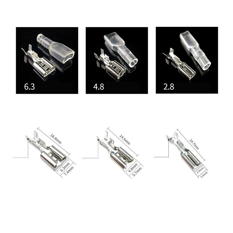 30pcs 2.8mm Spade Crimp Terminal,20cm 16AWG Female Electrical Insulated Terminals,Spade Quick Connectors with Insulating Sleeve (30packs)
