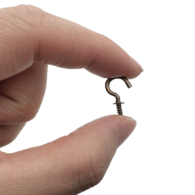 120 Pcs 1/2 Inch Screw-in Hooks Nickel Plated Metal Cup Hooks, Ceiling Hooks Bronze
