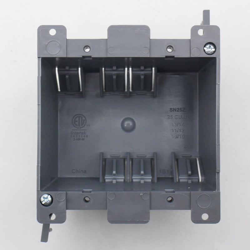 MAKERELE Old Work Electric Outlet Box 2 Gang Outlet Box,Adjustable Double Outlet Box,26 cu.Inch Plastic Junction Box for Switches Have ETL Tested and 2 Hours Fire Safety and Home Improvement(3 Pack) 25z | 3pack