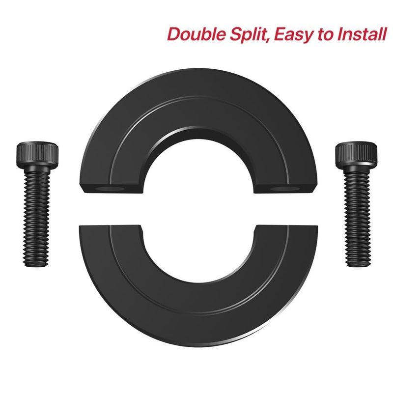 AZSSMUK 1" Bore Double Split Shaft Collar Black Oxide Set Screw Style (4 PCS) 4 1"