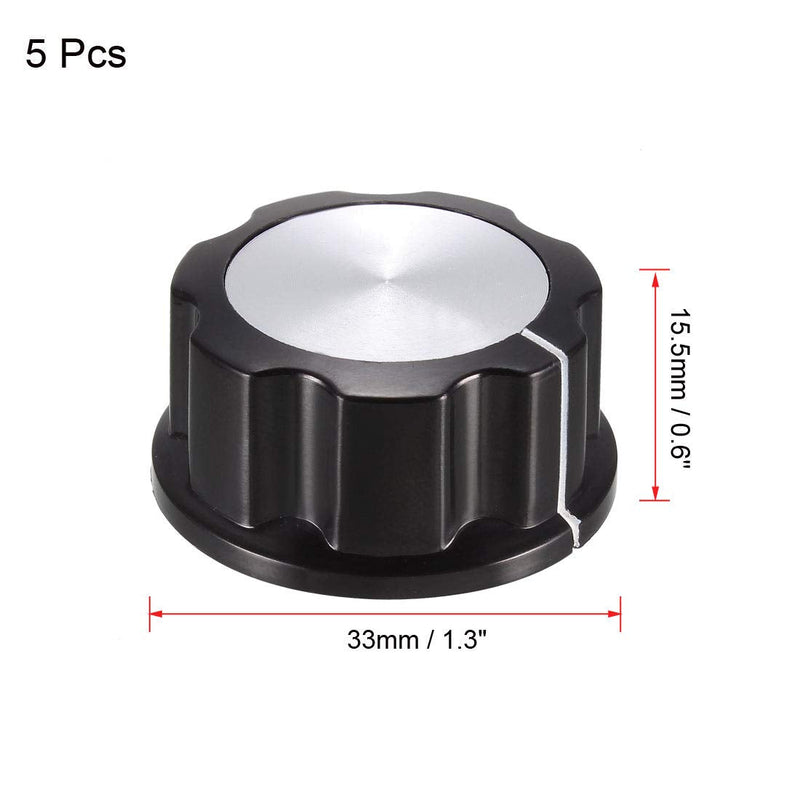 uxcell 5Pcs Speaker Control Knob Power Amplifier Knob 33mm Dia. Rotary Knobs for 6mm Dia. Shaft Potentiometer