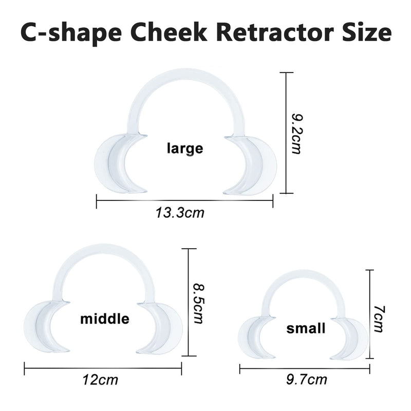 10 Pieces C-Shape Cheek Retractor, Disposable Mouth Opener for Dental Teeth Whitening Mouth Guard or Speak Out Game (White M) White M