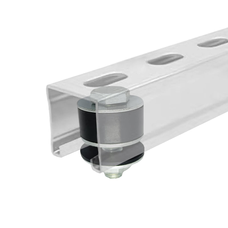 2 Pack Strut Channel Trolley Stopper, Trolley Roller Wheel Limit Trolley Assembly Positioning for 1-5/8" Wide and All 1-5/8" or Taller Strut Channels
