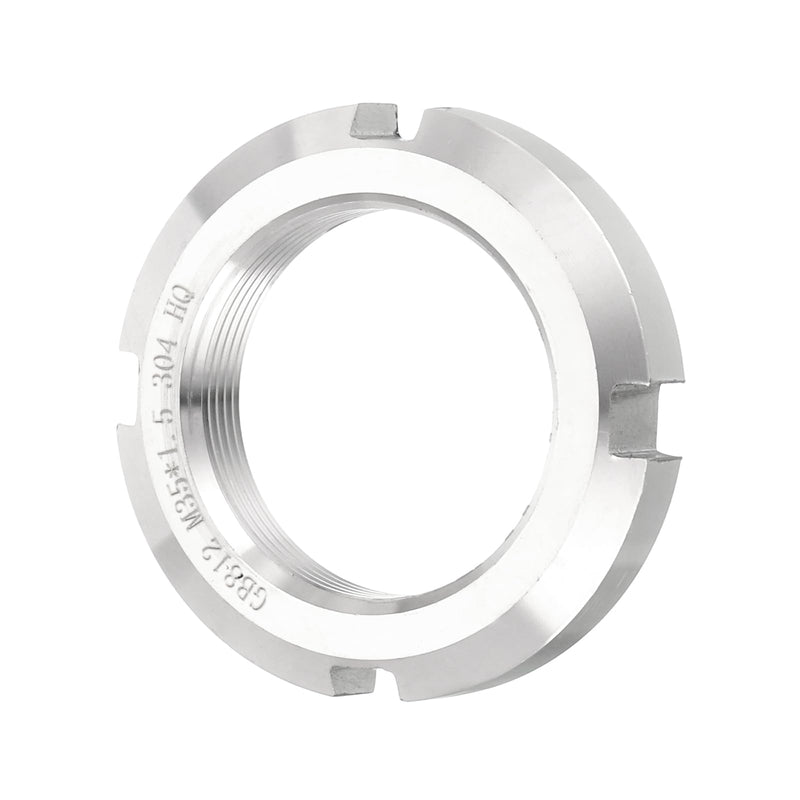 uxcell M35 x 1.5mm - 1Pcs Retaining Four-Slot Slotted Round Nuts - 304 Stainless Steel Round Lock Nut for Various Rolling Bearings, Industrial Field, Silver M35x1.5