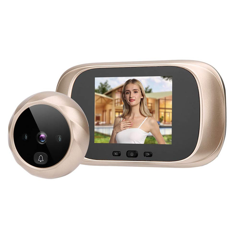 Tbest Digital Peephole viewer for Front Door Camera peep Holes with doorbell Apartment Eye The Building,Kits 2.8in TFT LCD Visual Door Viewer IR Night Vision Cyclic Storage Camera Gold