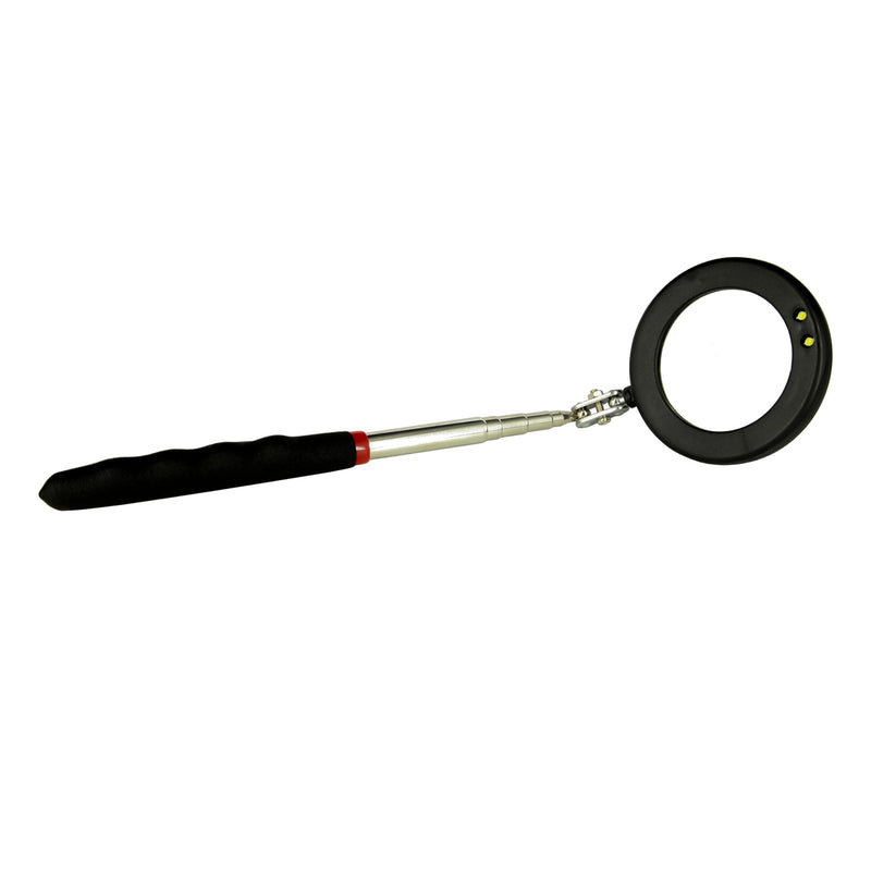 Telescoping Inspection Mirror with 2 Light Small circular mirror Square mirror- Flexible and Shower Use mirror on a stick and Extendable Mechanic Tool for Automotive