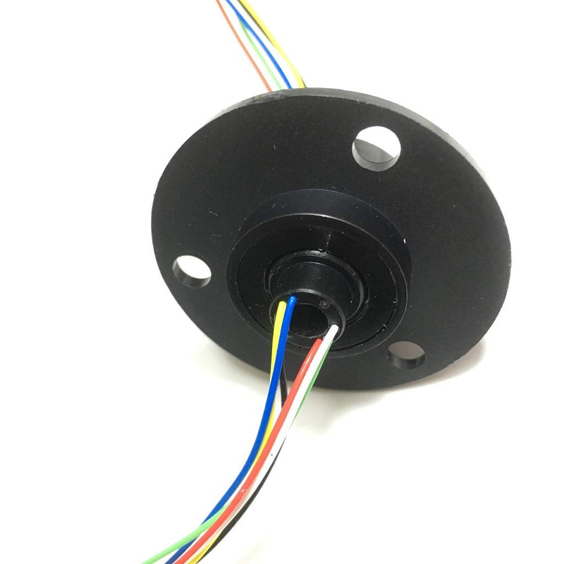 Taidacent Hollow Slip Ring Signal Power Continued 2/4/6/12 Road Collector Ring Conductive Electric Motor Slip Ring Rotating Connector (5mm Inner Diameter 22mm Outer Diameter 6 Wire 2A)