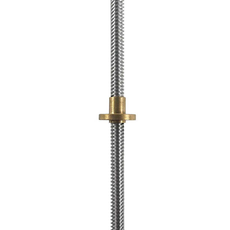 QWORK 2 Pack T8 600mm Lead Screw and Brass Nut (Acme Thread, 4 Starts, 2mm Pitch, 8mm Lead) Used in 3D Printer