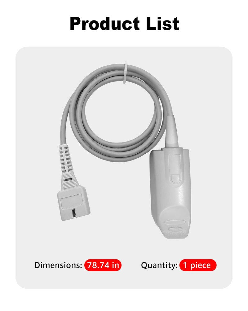 Adult Pulse Oximeter Probe - Compatible with MugaTree Handheld Pulse Oximeter Overnight Oxygen SpO2 Heart Rate Monitor