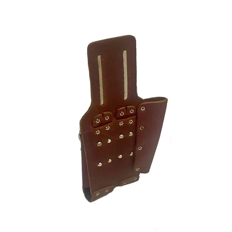 Saddle Leather 3 Pocket Linesmen and Electricians Tool Holder Cherry
