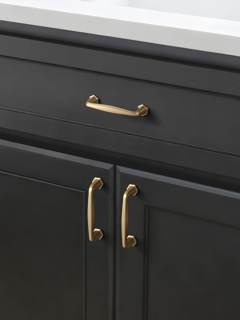 5 Pack Champagne Bronze Cabinet Pulls 3" Hole Center | Drawer Pulls Dresser Handles Hardware Bathroom Zinc Alloy 3"(76mm) hole center 5