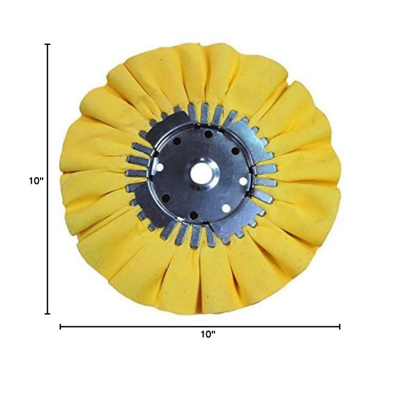 Renegade Products Buffing Wheel 10" Dia X 5/8 Arbor 16 Ply Yellow Treat for Polishing Aluminum and Stainless