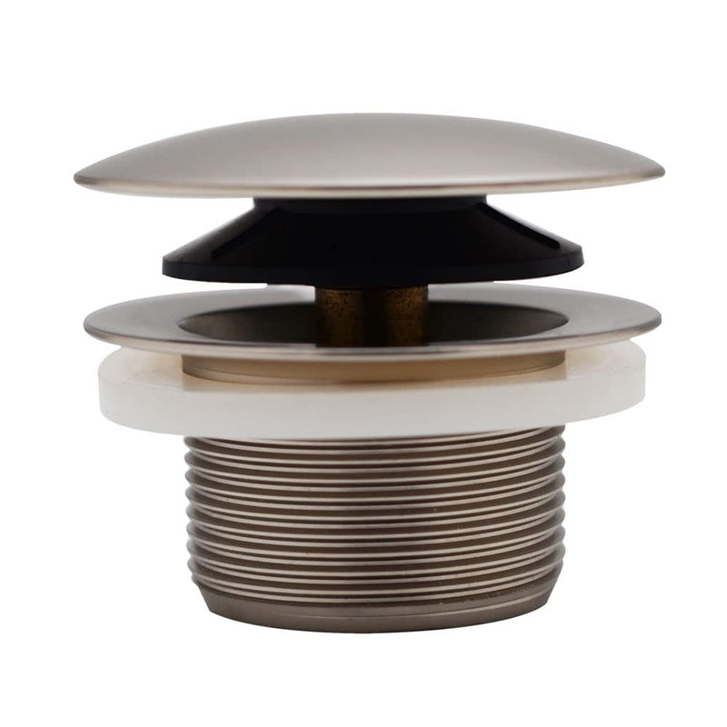 Westbrass Deep Soak Closing Overflow Plumber's Pack with Sch. 40 PVC Elbows and Tee, with an ADA aprroved Tip-Toe Drain, Satin Nickel, D593CHPM-07