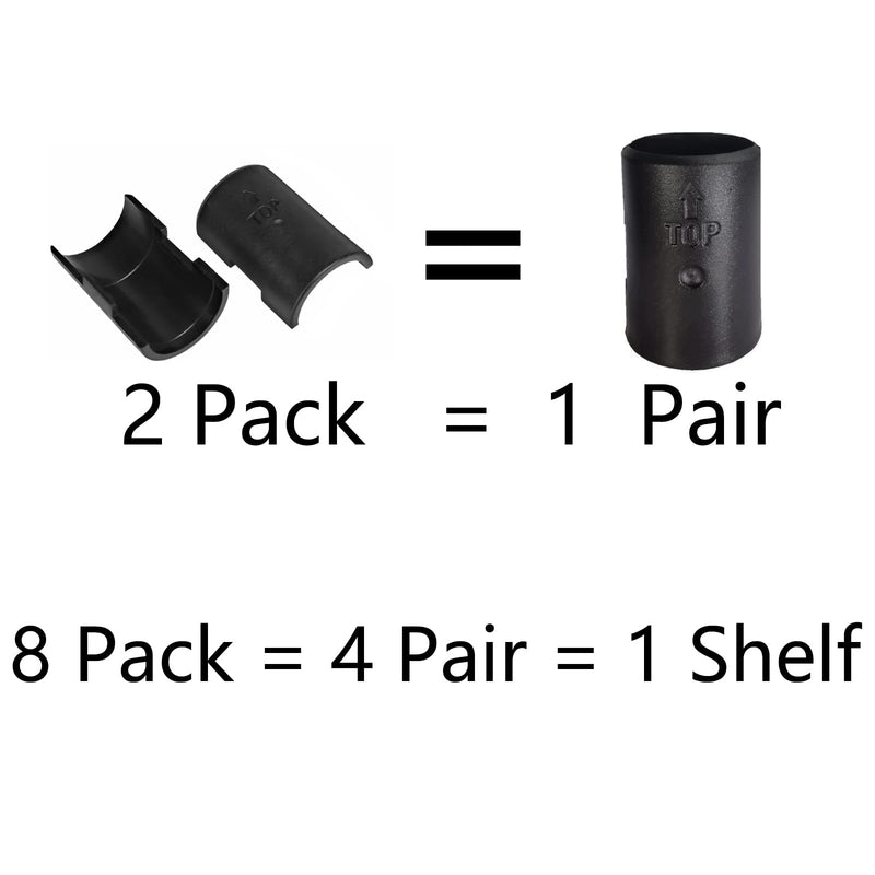 Wire Shelf Clips Shelving Sleeves - 8 Pack Shelf Lock Clips for 1" Post- Shelving Sleeves Replacements for Wire Shelving System 8Pack