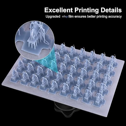 NFEP Film 5pcs A4 Size SuperDurable Toughest PFA Film for ELEGOO Saturn S, Saturn 2, Photon Mono X 6K, M3 Plus, Sonic Mighty 4K, E10, X10 9.1-10.1 inch Resin 3D Printer (290x210x0.127mm)