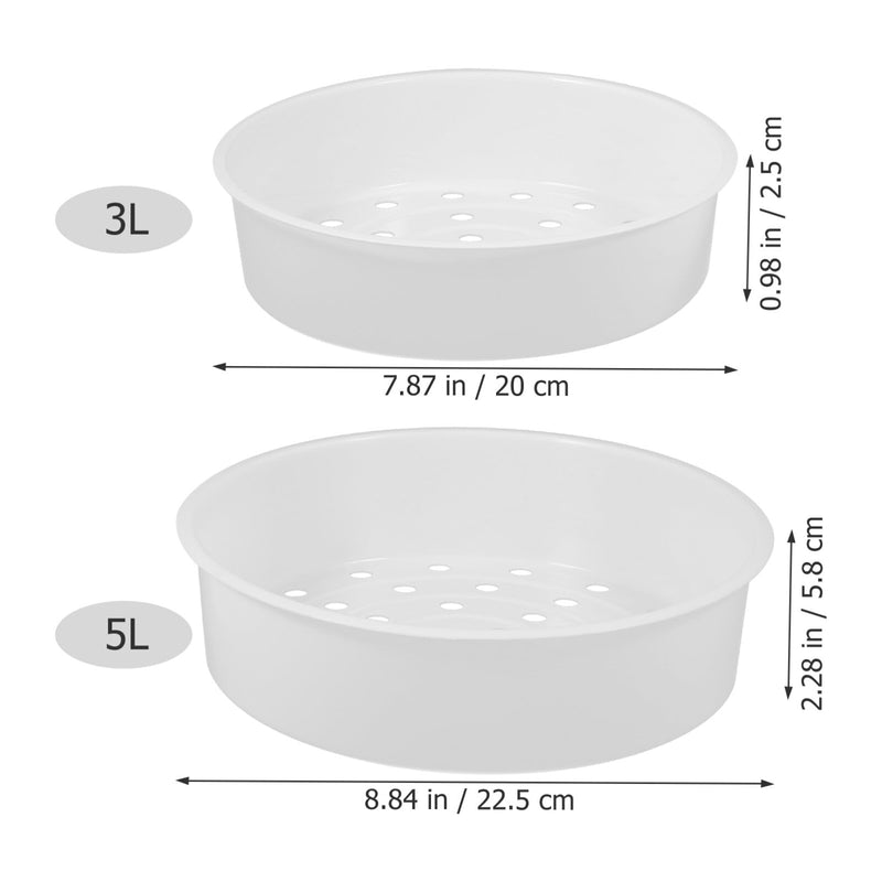 2pcs Plastic Steamer Basket for Rice Cooker: Stackable Round Steaming Tray Insert for Vegetables, Seafood, Eggs, and Desserts, Fits 3L & 5L Cookers, Kitchen Cookware Supplies