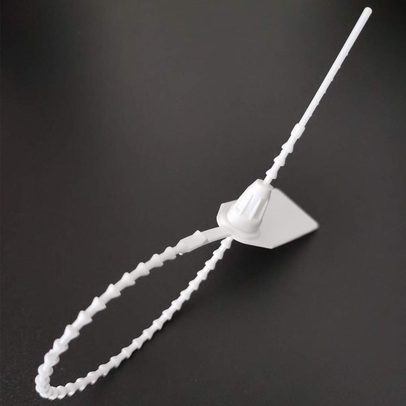 250mm Pull-Tite Plastic Security Seals Shipping Tags Disposable Signage Numbered(Package of 100) (White) 100pcs White