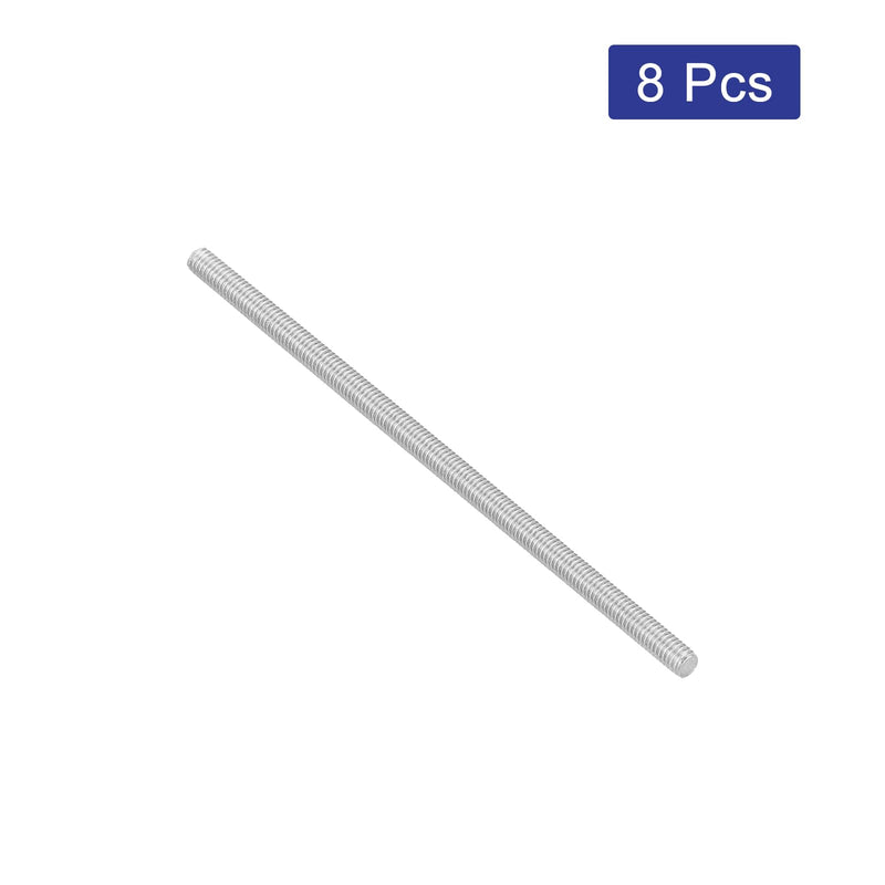 uxcell 8Pcs Fully Threaded Rod, M3 x 70mm 304 Stainless Steel Right Hand Thread Bar Studs M3-0.5 Thread Pitch for Furniture Machinery Assembly 8